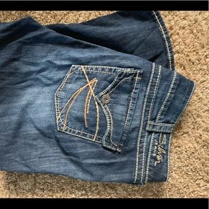 Silver plus size denim Capri jeans